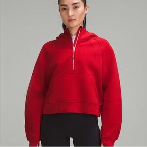 NWT Lululemon Scuba Oversized Half-Zip Hoodie college crimson red xs s small